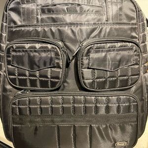 Lug black luggage carry on bag.